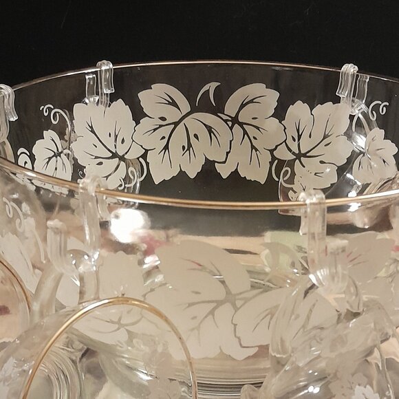 VTG Anchor Hocking Punch Bowl with Base Set - Picture 4 of 5